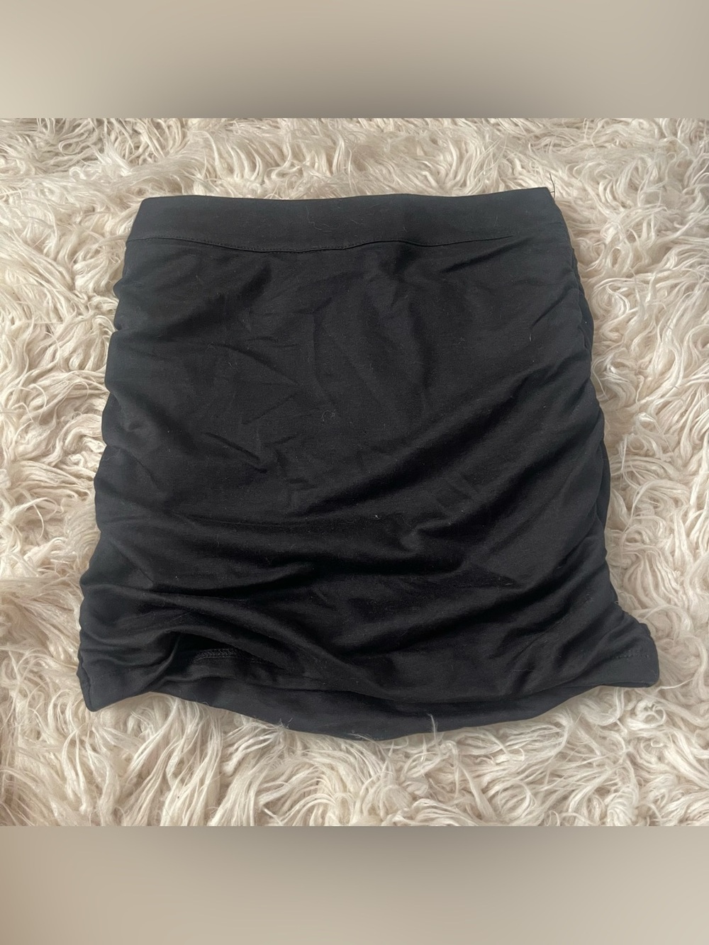 Princess Polly Black Mini Ruched Skirt